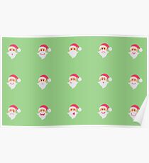 Santa Claus collection of Christmas. Characters cute flat. Funny cartoon character with different emotions. Poster