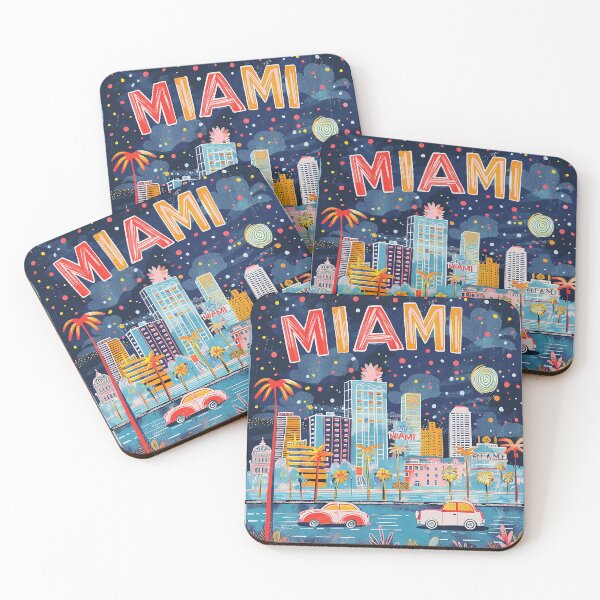 Item preview, Miami Travel Illustration designed and sold by nomiraclehere.