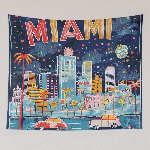 Item preview, Miami Travel Illustration designed and sold by nomiraclehere.