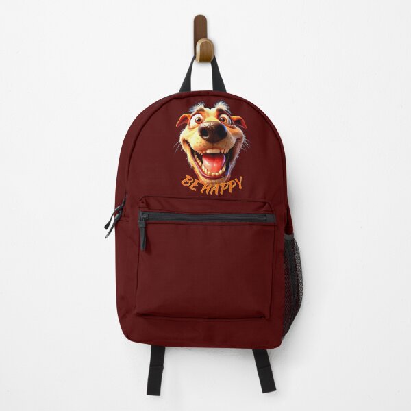 Item preview, Cheerful Cartoon Dog - "Be Happy" Art Print designed and sold by VikArtStudio.