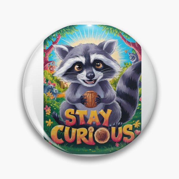 Item preview, Stay Curious: Playful Raccoon Art designed and sold by deluxedigital1.