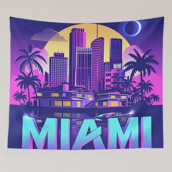 Item preview, Miami Travel Illustration designed and sold by nomiraclehere.