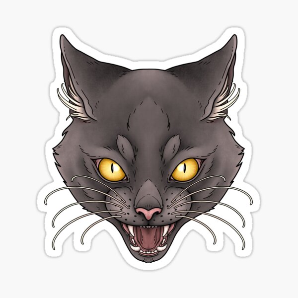 Artikel-Vorschau von Gothic Schwarze Katze Feline Fauchende Katze Therian Furry Hexerei Emo Goth Void Cat, designt und verkauft von Veymoth.