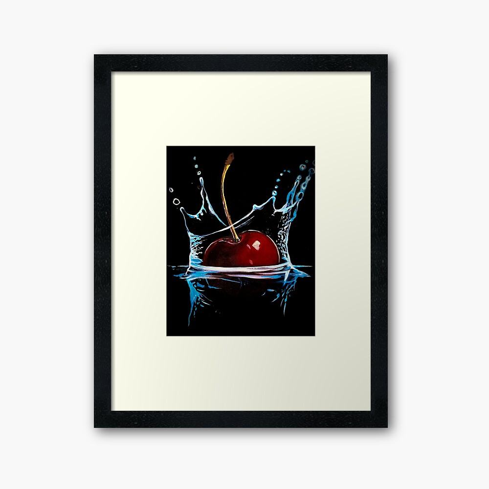 Splash of Cherry Framed Art Print