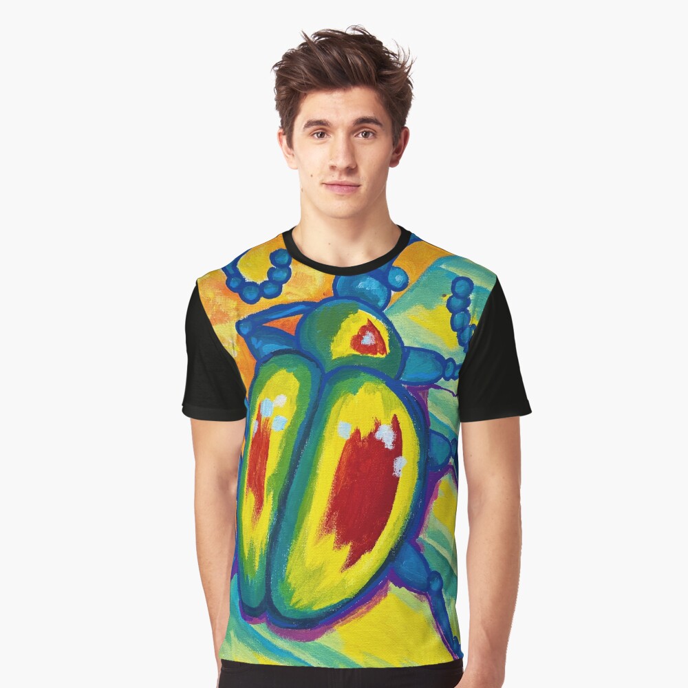 Abstract Beetle Graphic T-Shirt, Soft tee, crew neck, regular fit