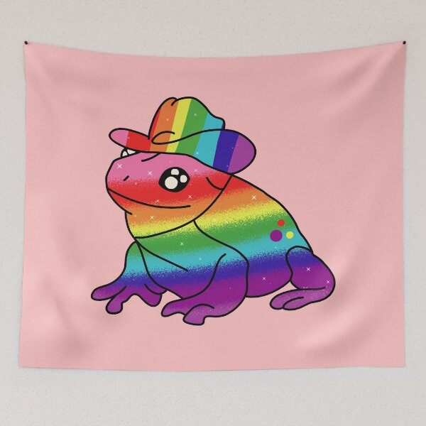 Item preview, Lgbtq pride frog with cowboy hat designed and sold by Quacktails.