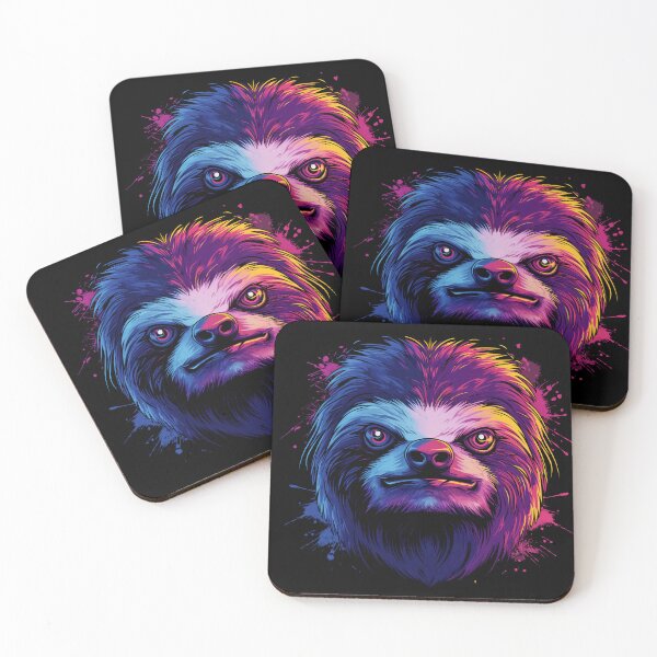 Item preview, Vibrant Neon Sloth Art - Urban Jungle Vibes designed and sold by ObjCrea123.