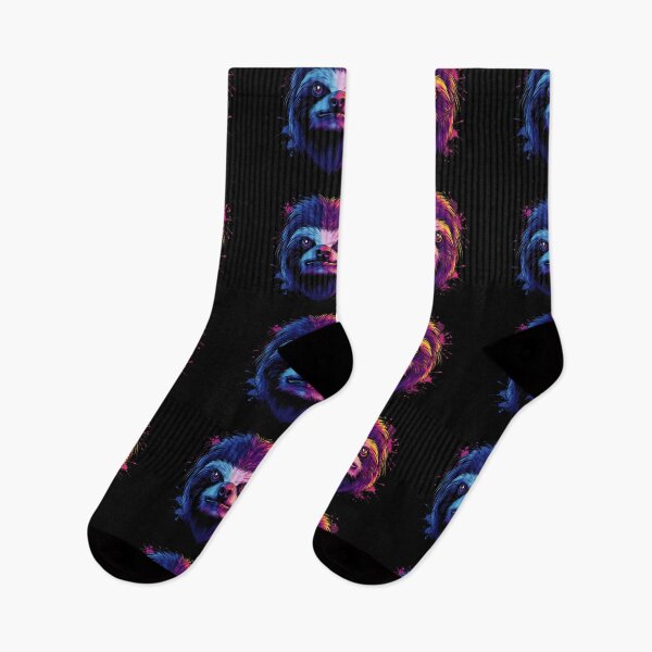 Artikelvorschau, Vibrante Neon Faultier Kunst - Urban Jungle Vibes entworfen und verkauft von ObjCrea123.