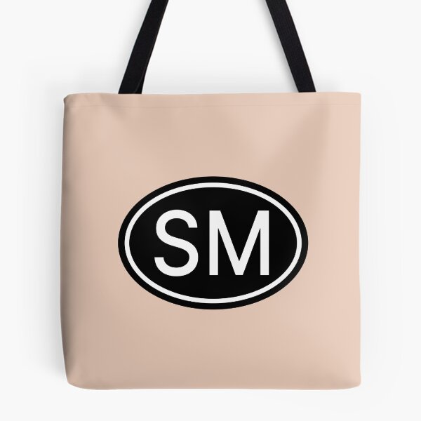 Item preview, SM Initials Monogram Oval White Letters designed and sold by Jeallan Designs.