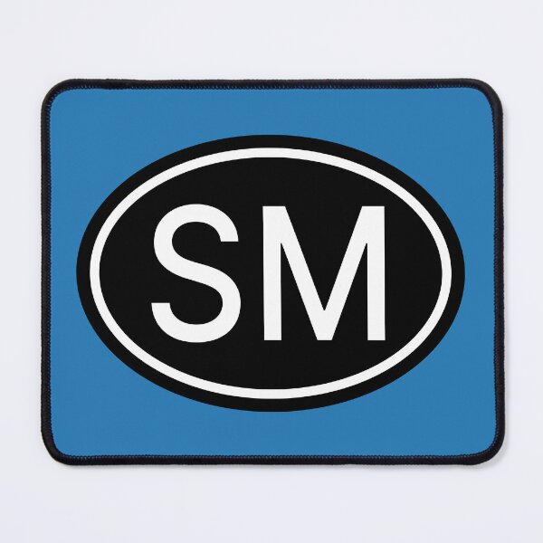 Item preview, SM Initials Monogram Oval White Letters designed and sold by Jeallan Designs.