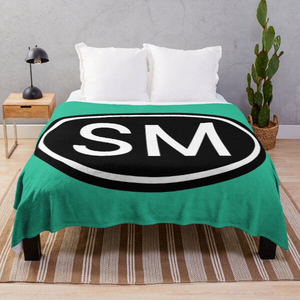 Item preview, SM Initials Monogram Oval White Letters designed and sold by Jeallan Designs.