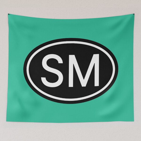 Item preview, SM Initials Monogram Oval White Letters designed and sold by Jeallan Designs.