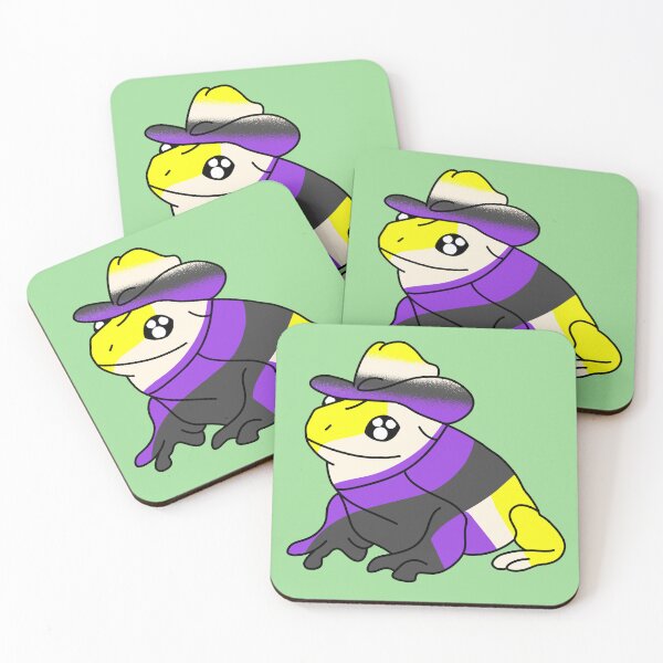 Item preview, Lgbtq pride nonbinary frog with cowboy hat designed and sold by Quacktails.