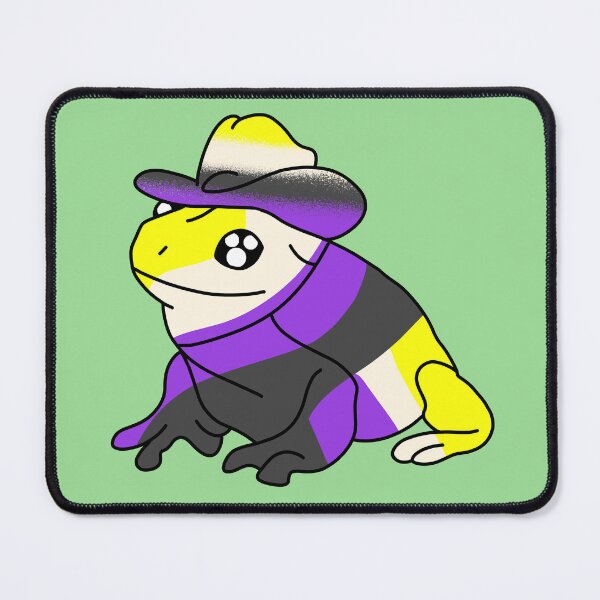 Item preview, Lgbtq pride nonbinary frog with cowboy hat designed and sold by Quacktails.