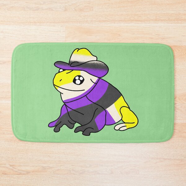 Item preview, Lgbtq pride nonbinary frog with cowboy hat designed and sold by Quacktails.