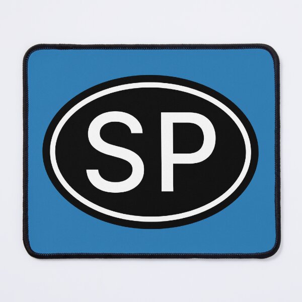 Item preview, SP Initials Monogram Oval White Letters designed and sold by Jeallan Designs.