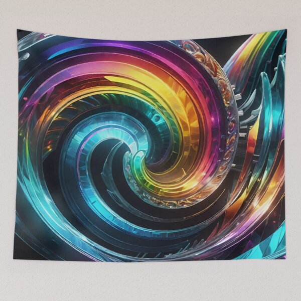 Item preview, A Vibrant Swirling Pattern of Rainbow Colors designed and sold by masabo.