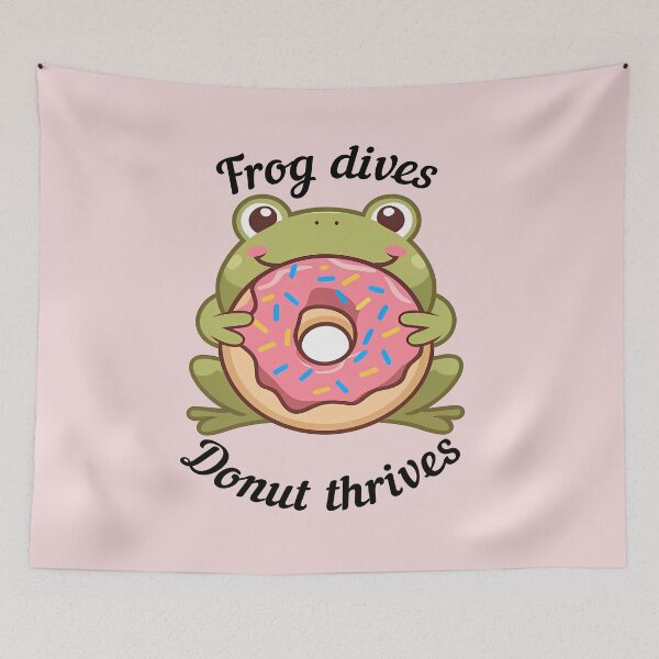 Item preview, Frog dives Donut thrives designed and sold by Theinspira1.