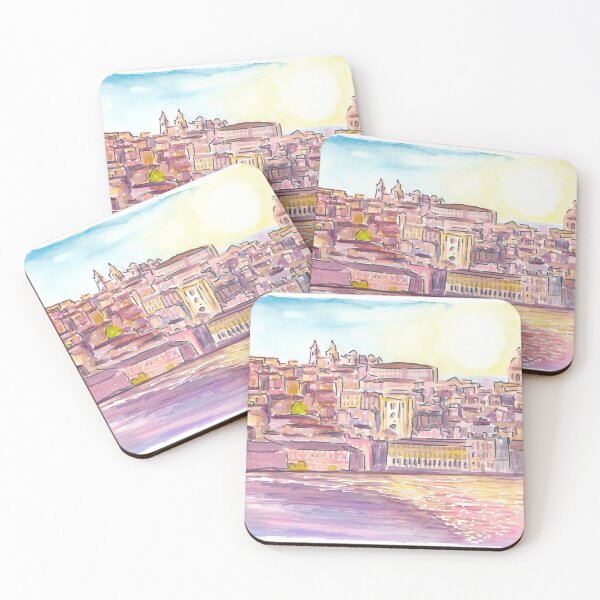 Item preview, Lisbon Portugal Shimmering Scene of Old Town with Waterfront designed and sold by artshop77.
