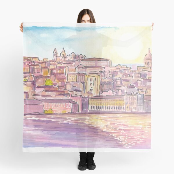 Item preview, Lisbon Portugal Shimmering Scene of Old Town with Waterfront designed and sold by artshop77.