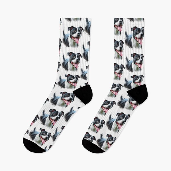 Item preview, Black and White Staffy Portrait designed and sold by MaedK.