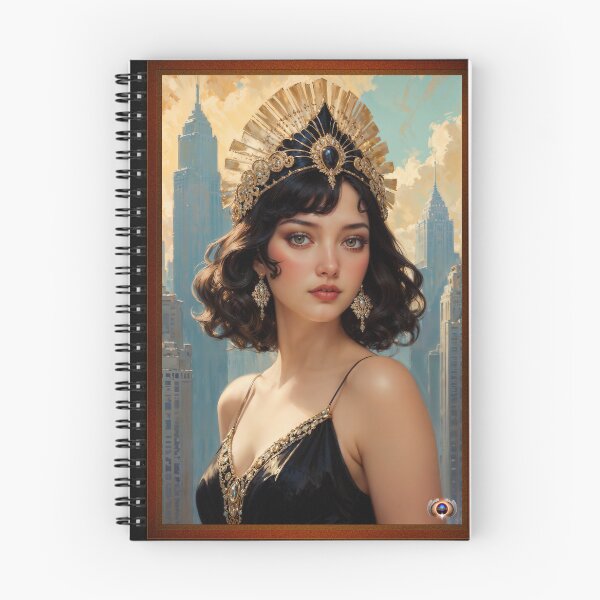 Item preview, Art Deco Enchantment Of A Stunning Woman in Gilded Headdress Beautiful AI Concept Art by Xzendor7 designed and sold by Xzendor7 Digital Art Creations.