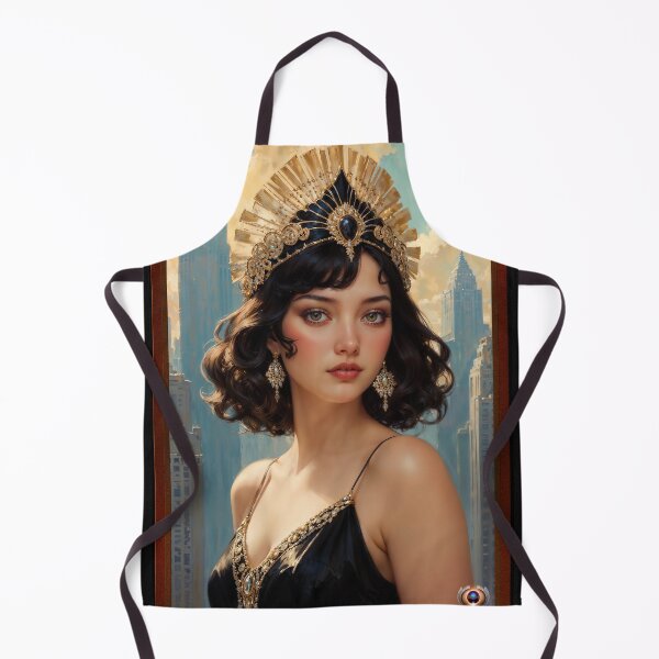 Item preview, Art Deco Enchantment Of A Stunning Woman in Gilded Headdress Beautiful AI Concept Art by Xzendor7 designed and sold by Xzendor7 Digital Art Creations.