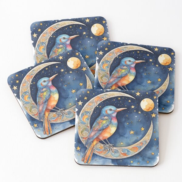 Item preview, cute bird in the moon designed and sold by Talpha.