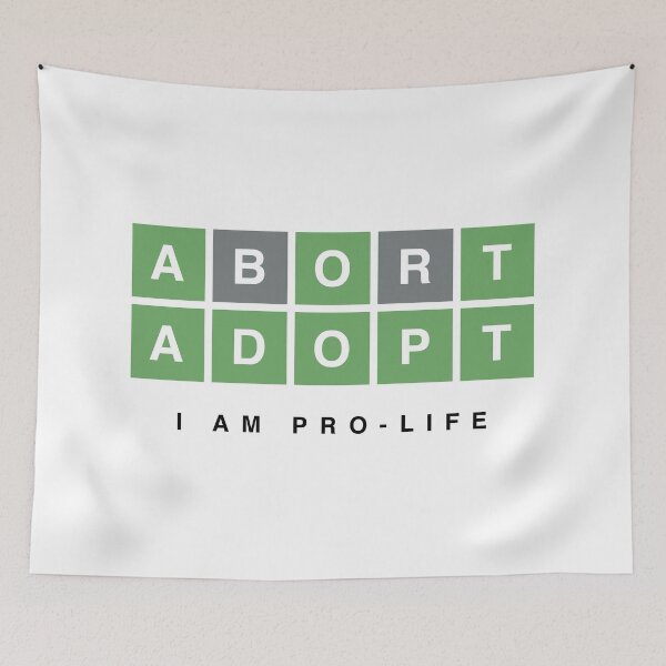 Item preview, Anti Abortion - Word Game - Adopt Not Abort - I Am Pro Life designed and sold by DesignByLeo.