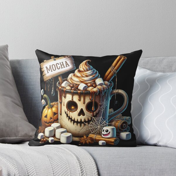 Item preview, Halloween Mocha Coffee Drink Pumpkin Marshmallow Autumn Delight designed and sold by InkwaveDesigns.