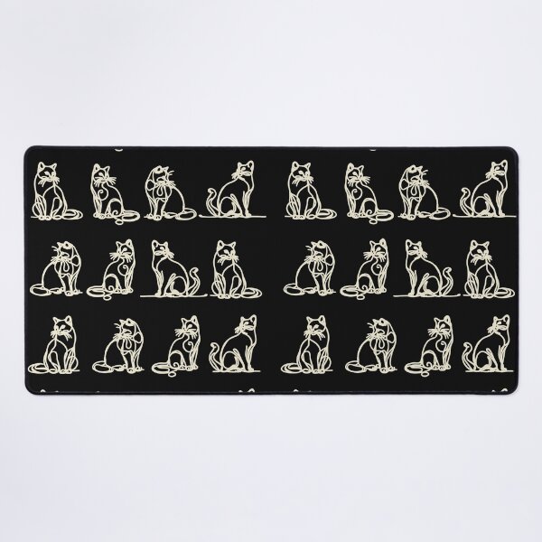 Item preview, Cats Poses Cat Lover Minimalist Monoline Art, white monoline art designed and sold by Collagedream.