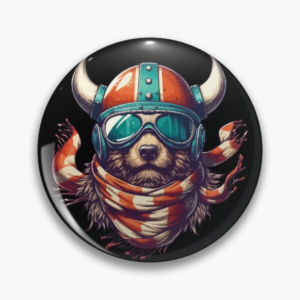 Item preview, Biker Bear In Viking Helmet Checkered designed and sold by TomFrontierArt.