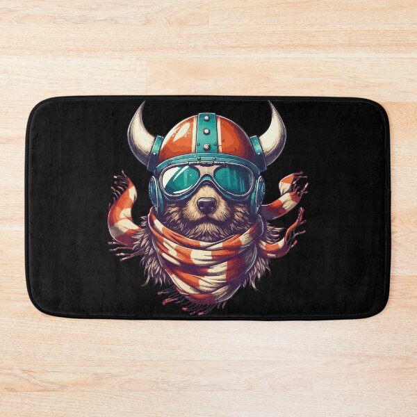 Item preview, Biker Bear In Viking Helmet Checkered designed and sold by TomFrontierArt.