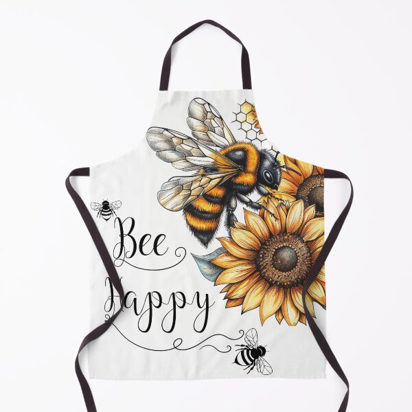 Item preview, Bee happy bumblebee and sunflower inspirational designed and sold by Inktown.