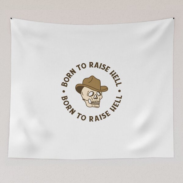 Item preview, Born to Raise Hell - Edgy Cowboy Skull Art designed and sold by Creative Spark.