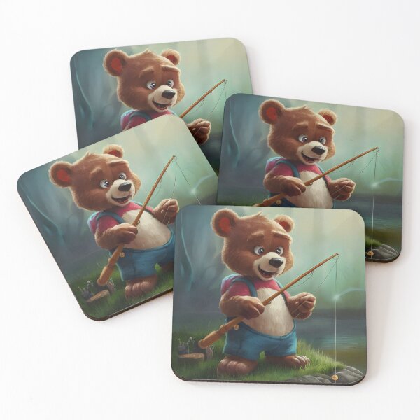 Item preview, Bear fishing. designed and sold by MyHappyArtShop.