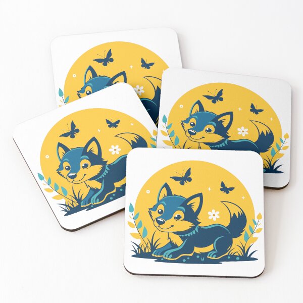 Item preview, Cool Wolf Pup Playing sticker designed and sold by DIUMERI.