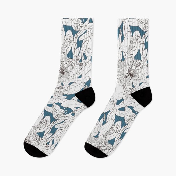 Item preview, Monochrome passion flower pattern designed and sold by CamilleCastanet.