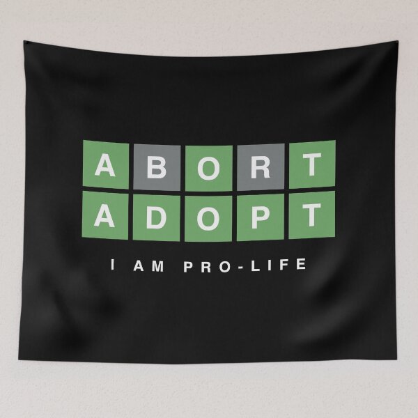 Item preview, Anti Abortion - Word Game - Adopt Not Abort - I Am Pro Life designed and sold by DesignByLeo.