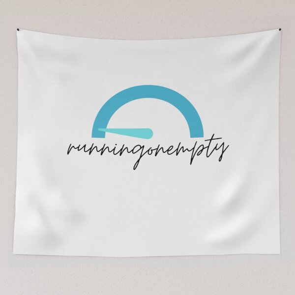 Item preview, running on empty text graphic v1 white background designed and sold by fishpressink.