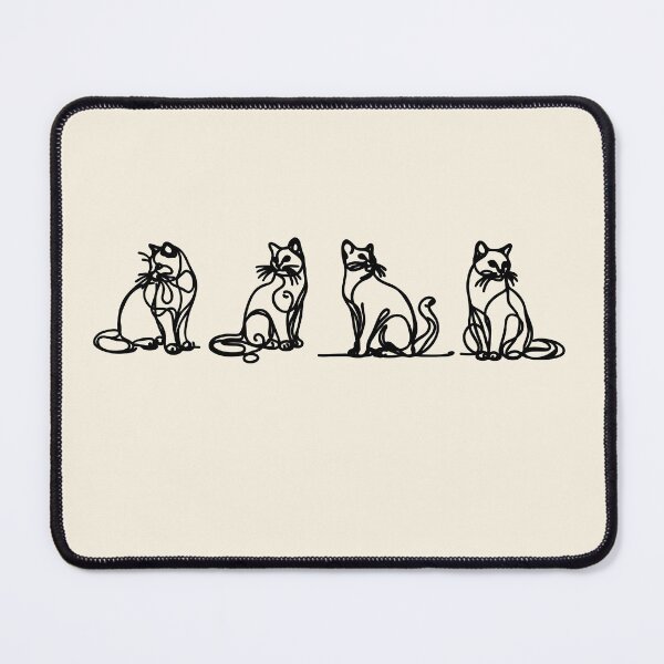 Item preview, Cats Poses Cat Lover Minimalist Monoline Art, white monoline art designed and sold by Collagedream.