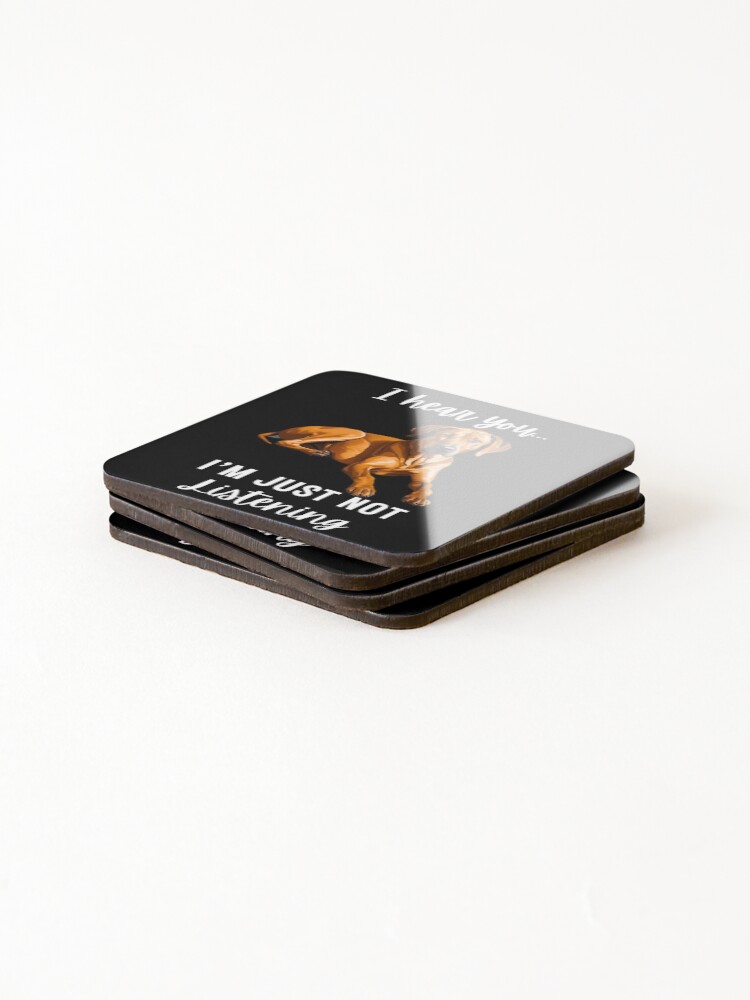 Thumbnail 4 of 5, Coasters (Set of 4), Stubborn Rhodesian Ridgeback Not Listening designed and sold by Fredster1966.