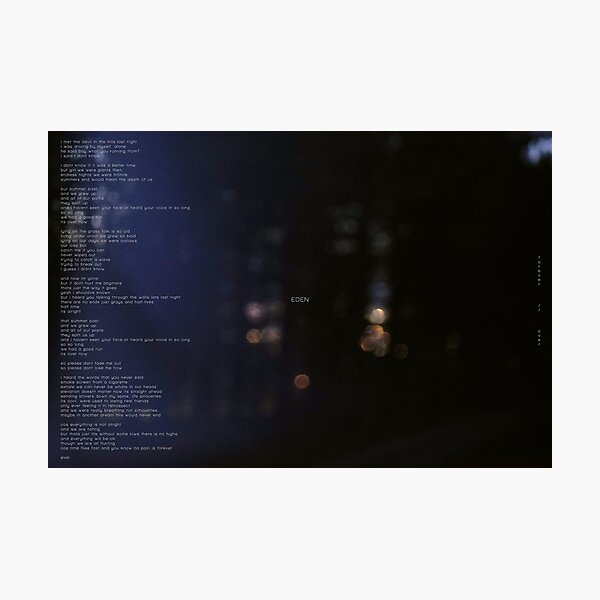 EDEN with "forever//over" bokeh text Photographic Print