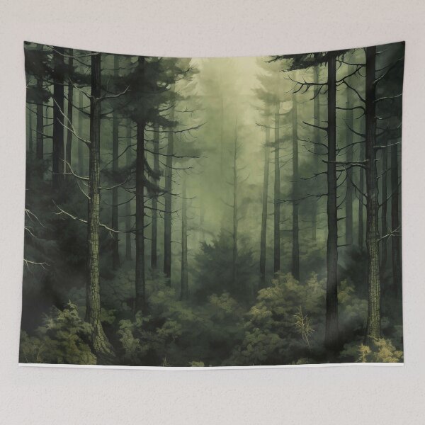 Item preview, Dark & Moody Forest Painting - Perfect gift for lovers of Dark Academia or Dark Cottagecore  designed and sold by JadeLotusArt.