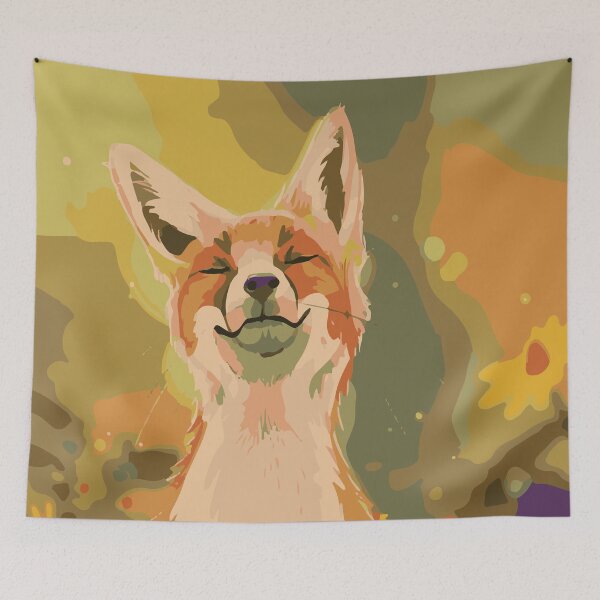 Item preview, Happy Fox yallow flowes designed and sold by LifeArt24.