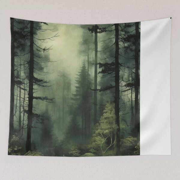 Item preview, Dark & Moody Forest Painting - Perfect gift for lovers of Dark Academia or Dark Cottagecore  designed and sold by JadeLotusArt.