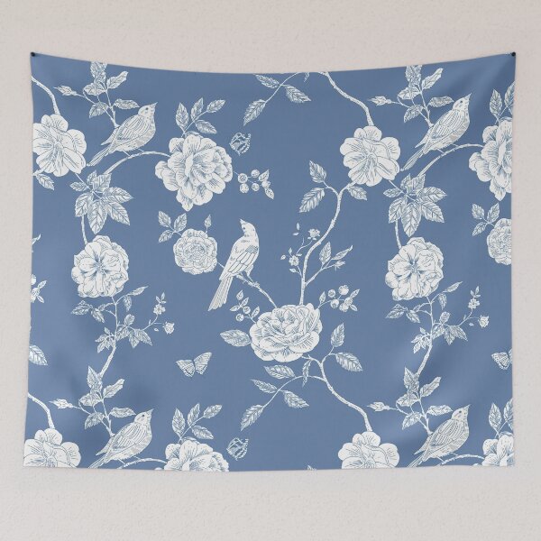 Item preview, Blue Toile Floral Bird Design  designed and sold by KT1981.