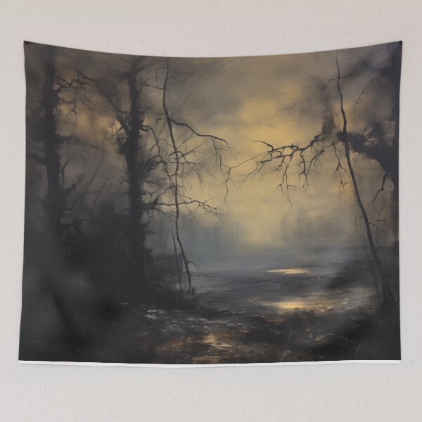 Item preview, Dark & Moody Forest Painting - Perfect gift for lovers of Dark Academia or Dark Cottagecore  designed and sold by JadeLotusArt.