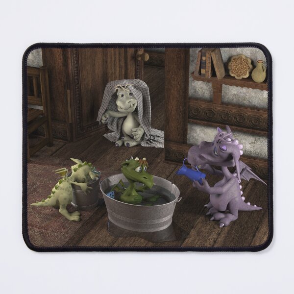 Item preview, The little dragons take a bath in the tub designed and sold by Roberta Angiolani.