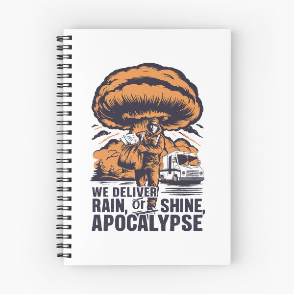 Item preview, We Deliver Rain or Shine or Apocalypse Funny Mushroom Cloud Design designed and sold by Peter Stawicki.